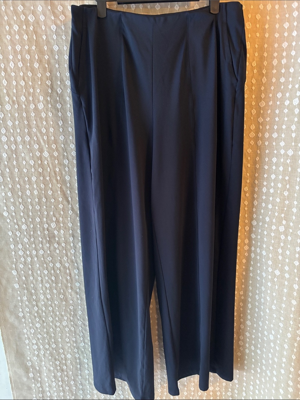 Wide-Leg Navy Women's Dress Trousers